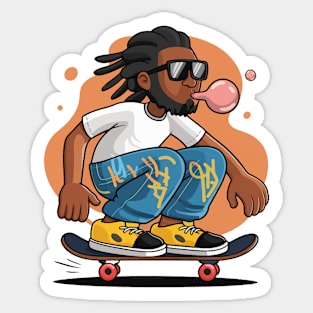 Black Skater Sticker